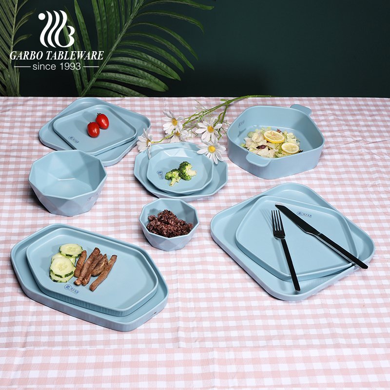 Multi-functional Ocean Blue Home Table Melamine Serving Platters with different sizes, can for all indoor and outdoor occasions