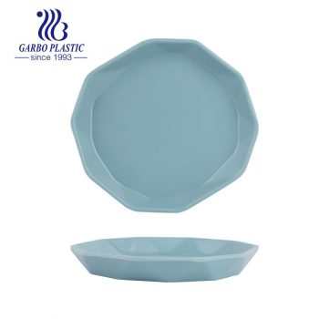 Прочные прочные пластиковые элегантные синие сервировочные тарелки из меламина для внутреннего и наружного использования
