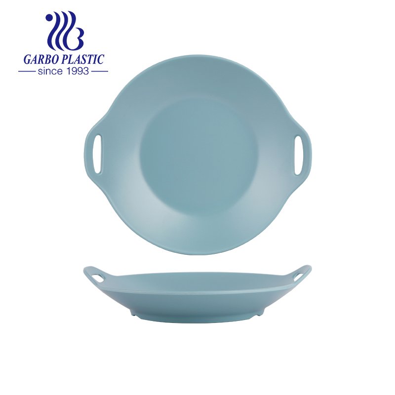 Strong Durable Plastic Elegant Blue Melamine Serving Plates for Indoor and Outdoor Use