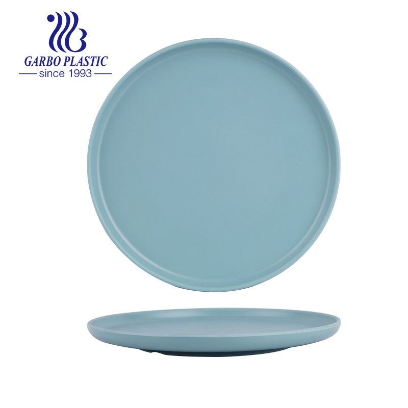 Strong Durable Plastic Elegant Blue Melamine Serving Plates for Indoor and Outdoor Use