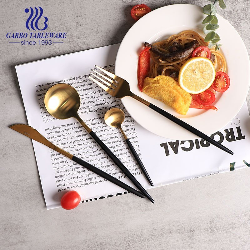 Hot in Ins table utensils blue and gold flatware set 18/10 stainless steel cutlery set with chopsticks