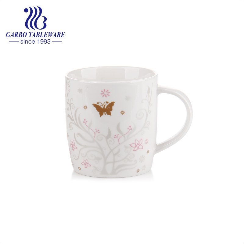 White custom print design ceramic water mug porcelain drinking mugs new bone china high quality drinks ware