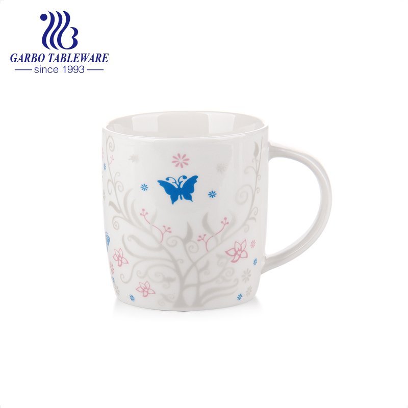 White custom print design ceramic water mug porcelain drinking mugs new bone china high quality drinks ware