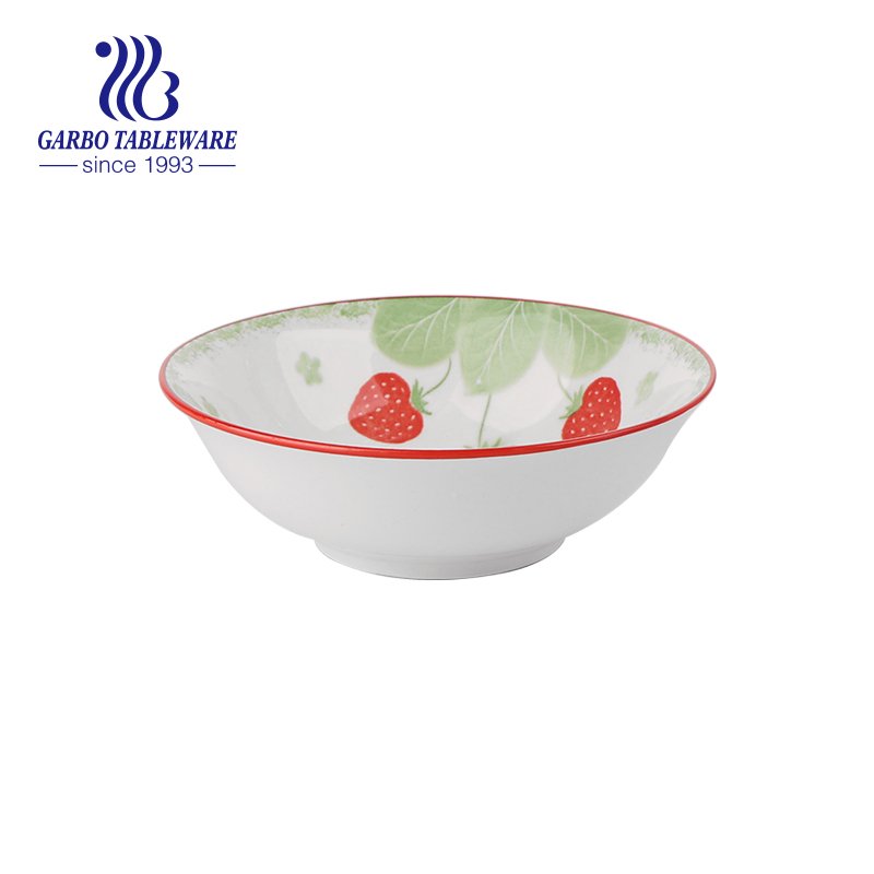 600ml ceramic bowl with inside underglazed lines design for wholesale