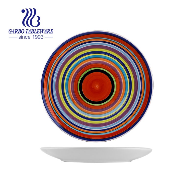 Plato de cena de cerámica en relieve azul 10inch esmaltado color de encargo barato al por mayor de la vajilla