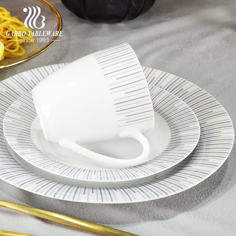 16pcs vertical simple high temperature porcelain dinner set