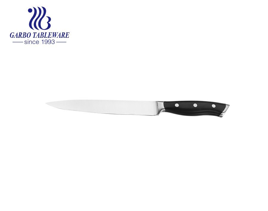 Couteau de trancheur unique de conception moderne d'ustensiles de cuisine faits sur commande de fournisseurs d'usine avec la poignée de drapé