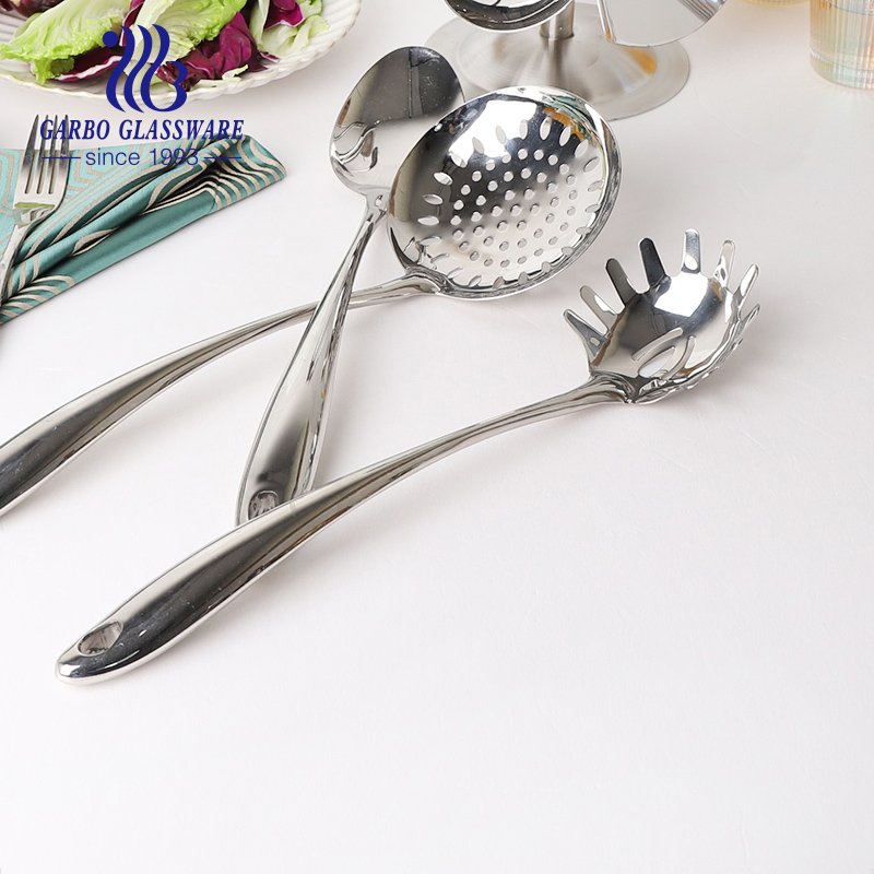 Conjunto de utensílios de cozinha de aço inoxidável antiaderente 201 ss polonês espelho conjunto de utensílios de cozinha conjunto de utensílios de cozinha