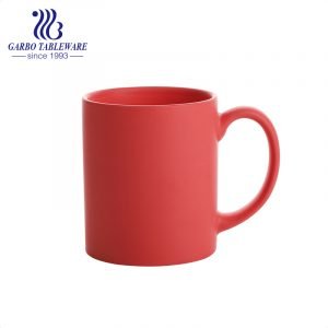 Color glazed water mug classic ceramic mugs set red drinking cup with big handle custom colored porcelain cups for home