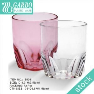 Fashion Lotus design clear polycarbonate 350ml juice glass cup