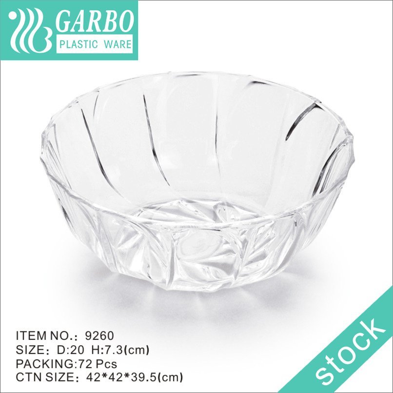 plastic salad dessert bowl with engraved strain pattern