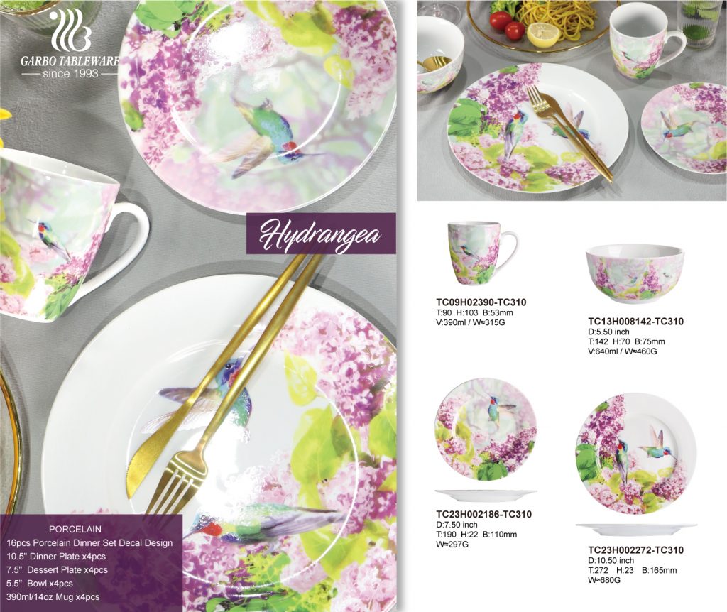 Ensemble de dîner en porcelaine Garbo Top sale 12-16-20pcs