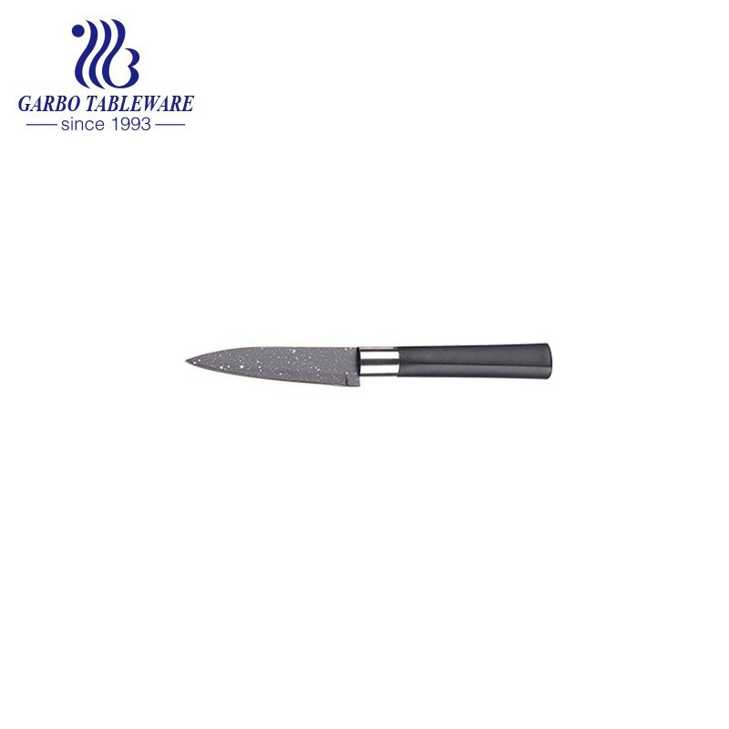 Pulverización del cuchillo de pelar de la cocina del color negro 420 SS con la manija de los PP para el uso casero de la cocina del hotel