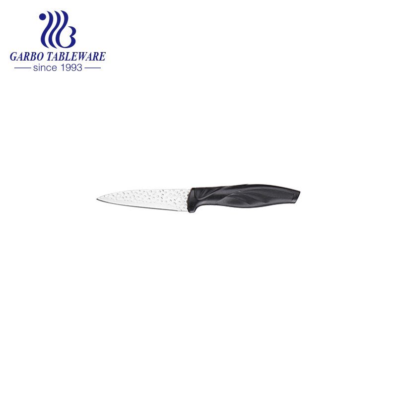 Spraying Black Color 420 SS Kitchen Paring Knife With PP Handle For Home Hotel Kitchen Usage