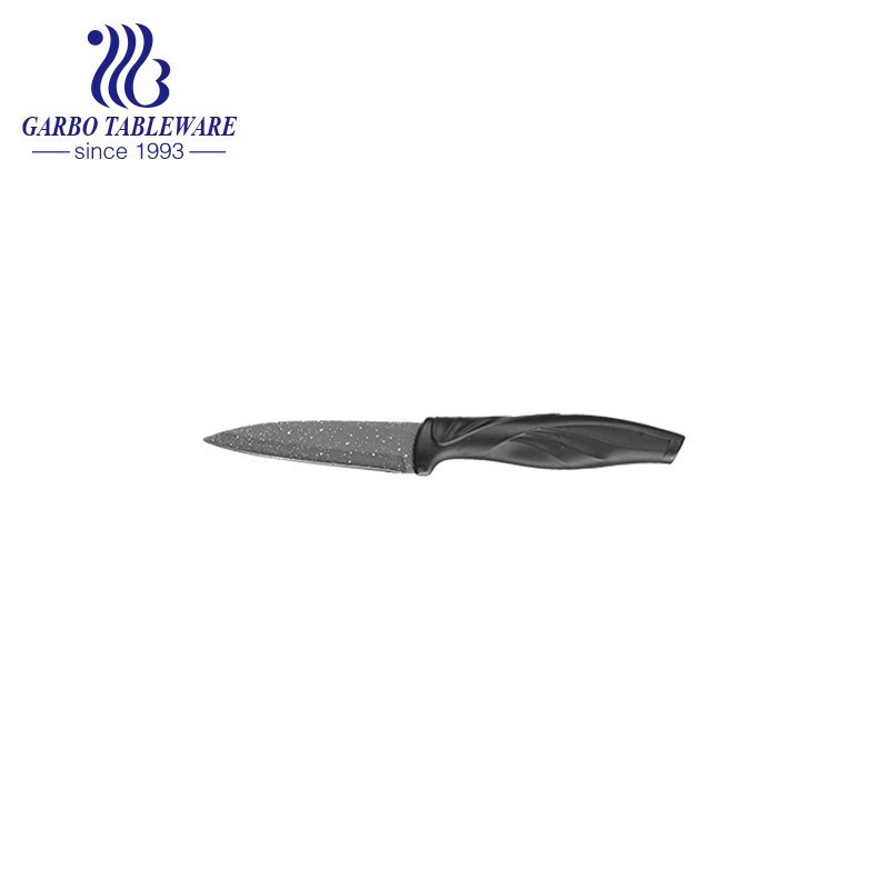 رش سكين مطبخ 420 SS باللون الأسود مع مقبض PP للاستخدام المنزلي والمطبخ
