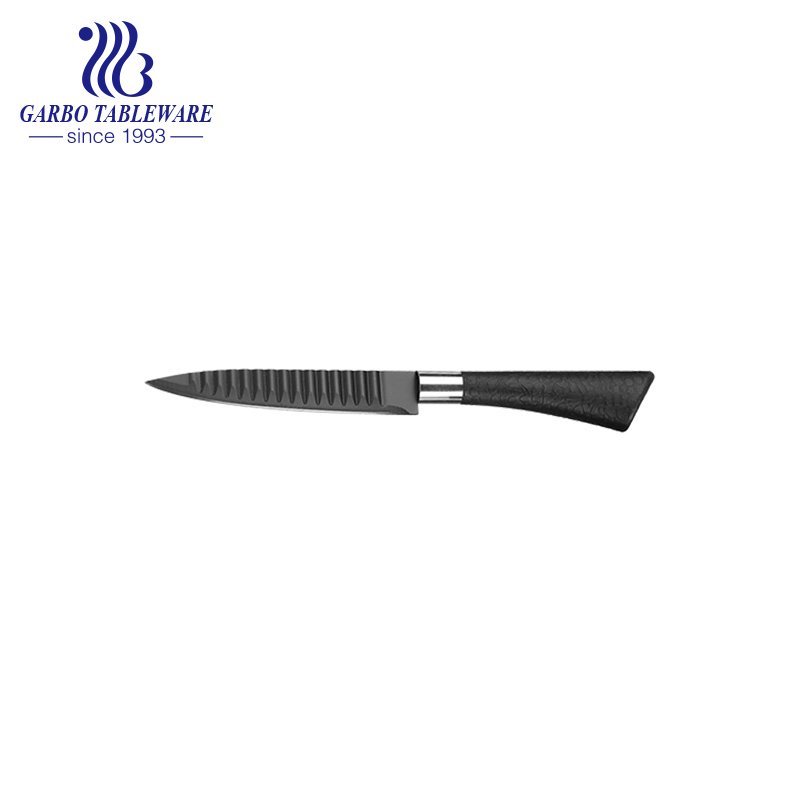 Outil de couteau de cuisine personnalisé pulvérisation technologie noire hôtel utilisation de la cuisine à domicile conception moderne couteau utilitaire professionnel