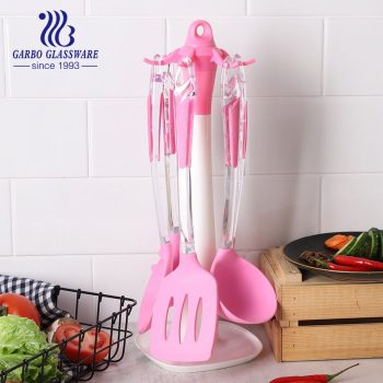 Factory big sales heat resistant stainless steel kitchen utensil set with silicone material cooking tools