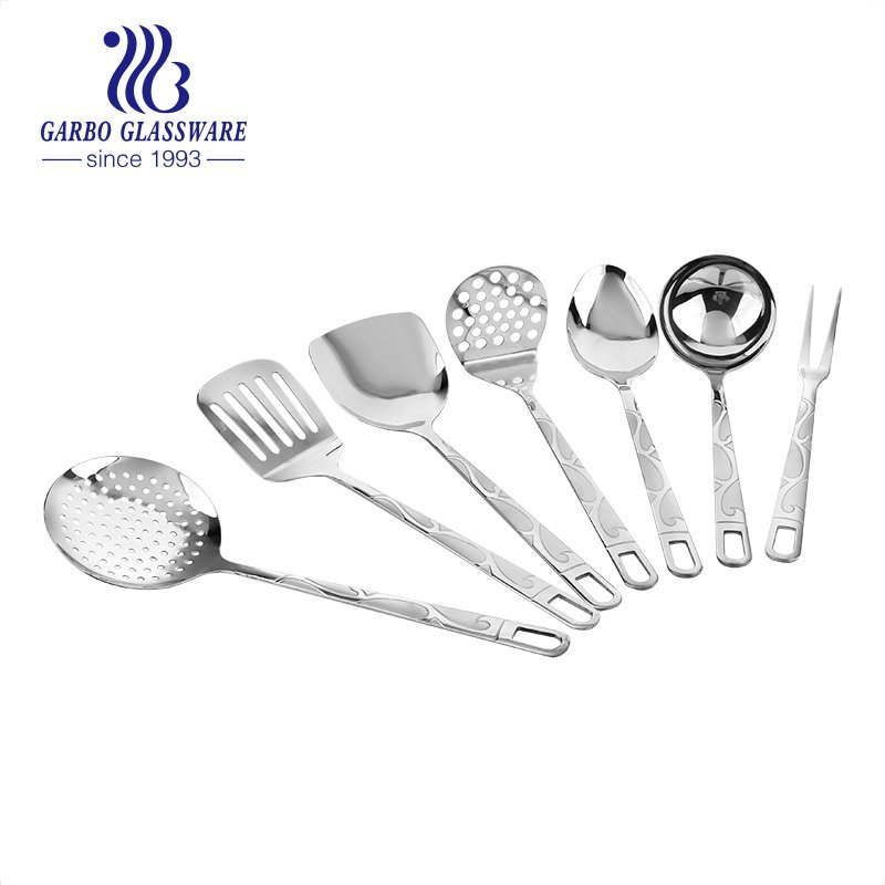 Conjunto de polidor de espelho resistente ao calor de alta qualidade de conjunto de ferramentas 6pcs 201 conjunto de utensílios de cozinha de aço inoxidável