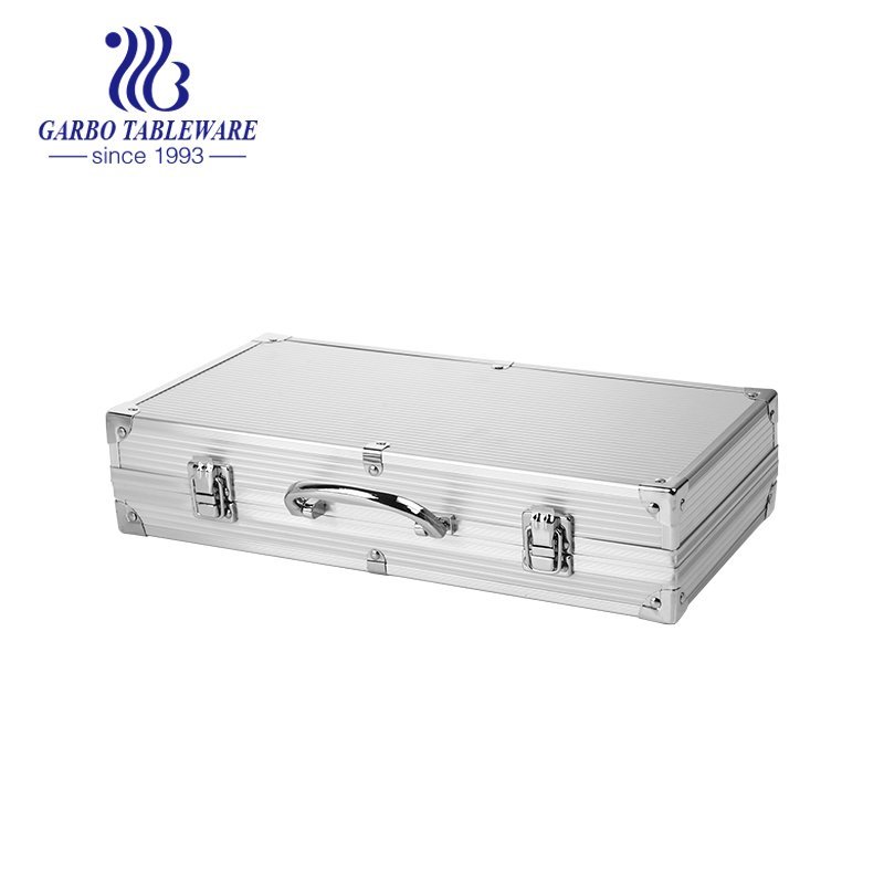 Gift Aluninum case package luxury stainless steel BBQ set of 9pcs
