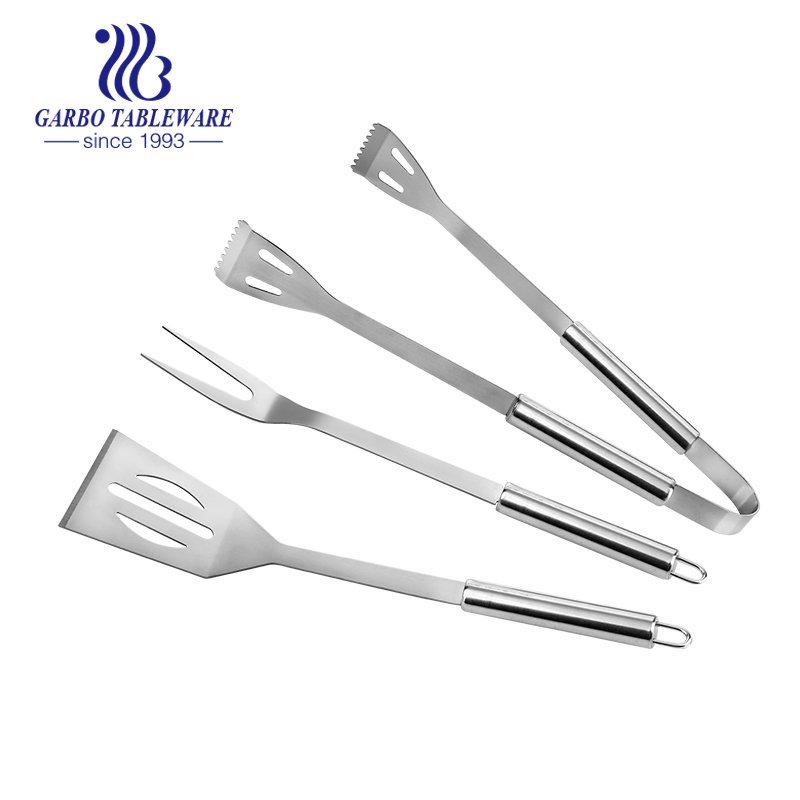 5PCS BBQ Grill Tools Set with Extra Thick Stainless Steel Fork Spatula& Tongs Complete BBQ Accessories