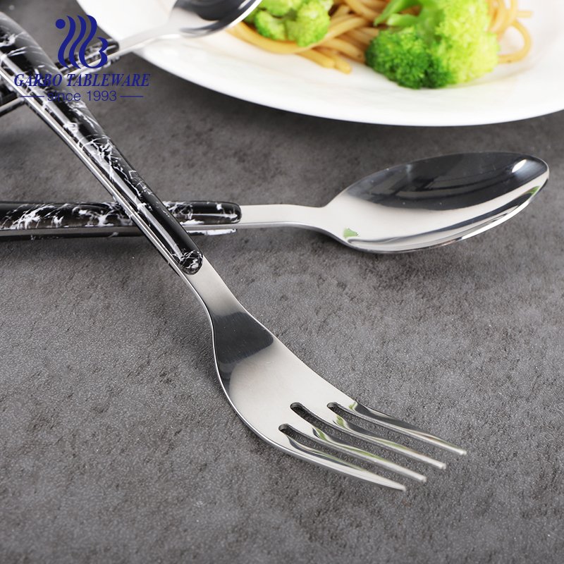 High-end stainless steel forks with ABS material handles for hotel restaurant and family service