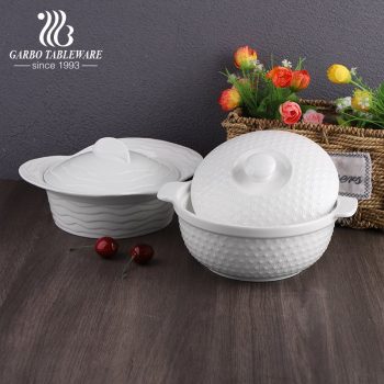 Caçarola de cerâmica para cozinhar Panela de porcelana para cozinhar com alça dupla e tampa Conjunto de caçarolas de sopa de grande volume