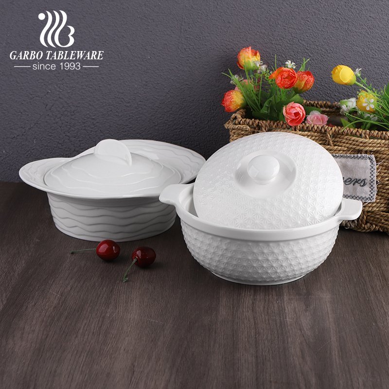 Tigela de cozinha de cerâmica decorativa conjunto de caçarola de alça dupla utensílios de cozinha louças de porcelana tigelas de jantar utensílios de mesa