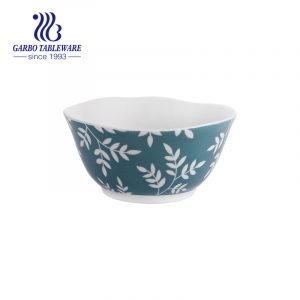 Ceramic bowl 320ml with outside decal forest style for rice eating