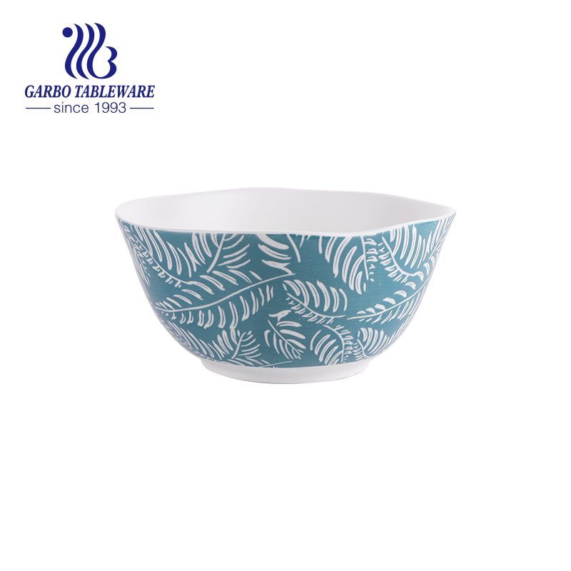 Tigela de cerâmica de 320ml com decalque externo estilo floresta para comer arroz