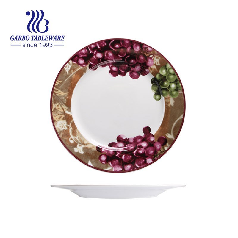 Wholesale Christmas deer design food grade 10.5inch porcelain flat dinner plate