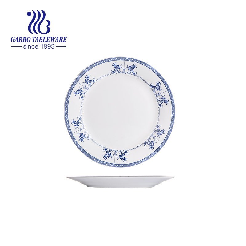 Wholesale unique decal printing 7.5inch food grade flat porcelain dessert plate