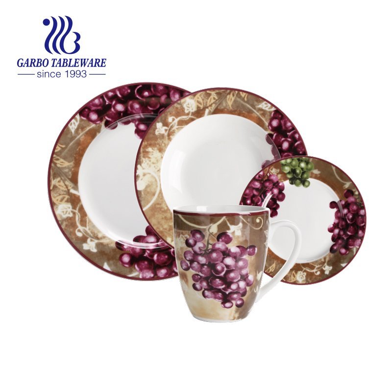 Hight quality marble design porcelain dinner set with gold rim
