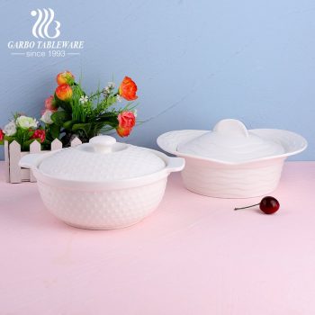 Tigela de cozinha de cerâmica decorativa conjunto de caçarola de alça dupla utensílios de cozinha louças de porcelana tigelas de jantar utensílios de mesa