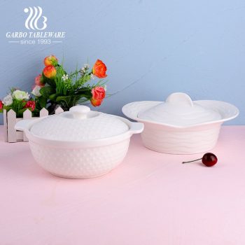 Cuisine en céramique bol de cuisson décoratif double poignée casserole ensemble ustensiles de cuisine vaisselle porcelaine dîner bols vaisselle