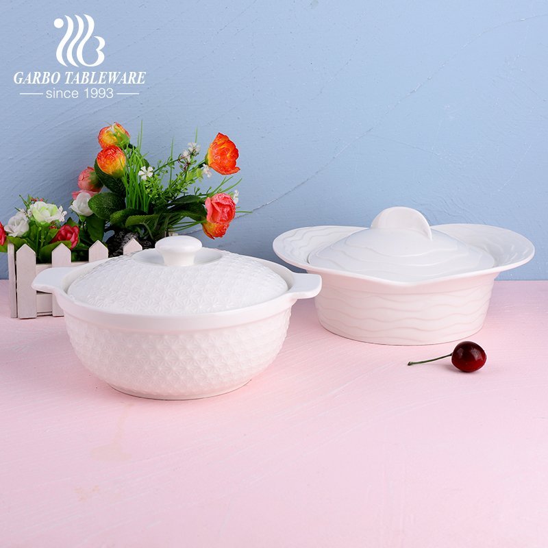 Cuiseur en céramique casserole bol en porcelaine bol de cuisson avec couvercle en liège en verre design créatif gravé cuisine dîner vaisselle vaisselle