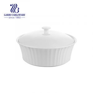 Ceramic dinner casserole bowl porcelain cooking bowl set with lid kitchen storage dinnerware 2100 ml big cookware