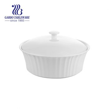 Ceramic dinner casserole bowl porcelain cooking bowl set with lid kitchen storage dinnerware 2100 ml big cookware