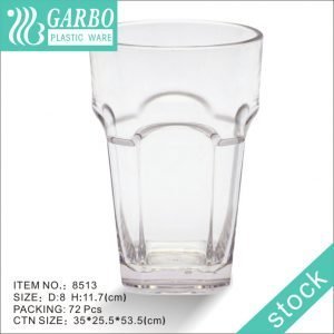 Home use daily beer drinking durable polycarbonate wide mouth water cup 12oz