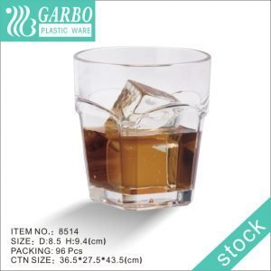 Elegant transparent 300ml durable whiskey polycarbonate drinking cup