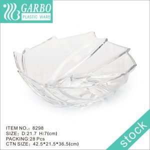 Machine-made transparent unbreakable irregular shape plastic fruit salad bowl with customized design
