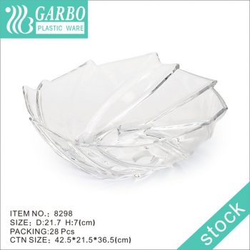 Изготовленная машинным способом прозрачная небьющаяся пластиковая салатница неправильной формы с индивидуальным дизайном