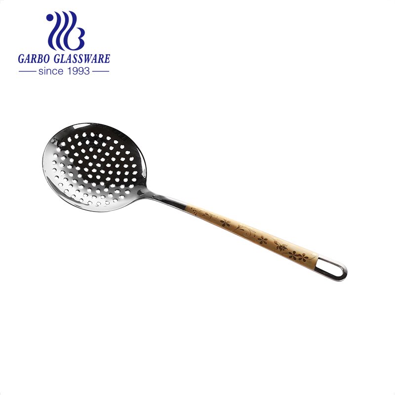 Conjunto de utensílios de cozinha resistentes ao calor banhados a ouro com alça dourada, incluindo skimmer, concha de sopa, colher, turner 6pcs ferramentas de cozinha