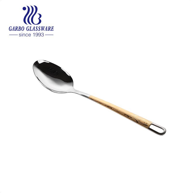 201 Stainless Steel Cooking Ladle Spoon Tools with Long Wooden Handle Heat Resistant Biag Soup Spoon