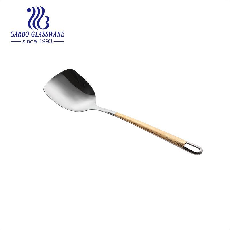 201 Stainless Steel Cooking Ladle Spoon Tools with Long Wooden Handle Heat Resistant Biag Soup Spoon