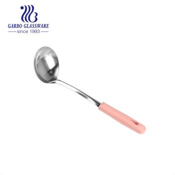 PP custom colors lid Yanjiang Factory Kitchen Utensil Set 201 ss high quality Cooking Utensils of Soup Spoon Ladle
