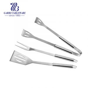 16″ Extra long Grill Tools Set of 3 BBQ Tool Set Heavy-duty Barbecue Grilling Accessories Stainless Steel Spatula, Fork, Tong