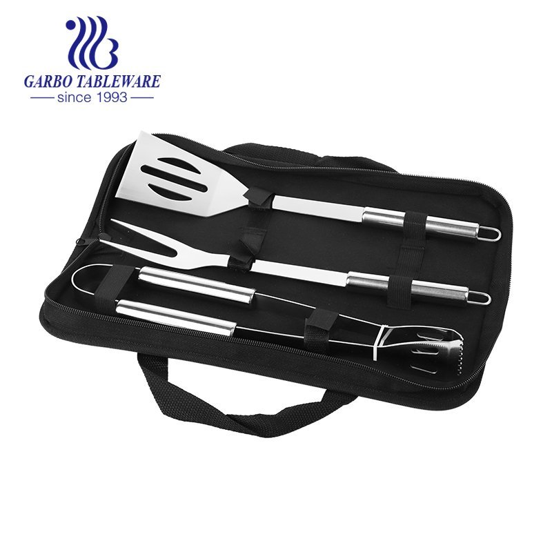 16″ Extra long Grill Tools Set of 3 BBQ Tool Set Heavy-duty Barbecue Grilling Accessories Stainless Steel Spatula, Fork, Tong