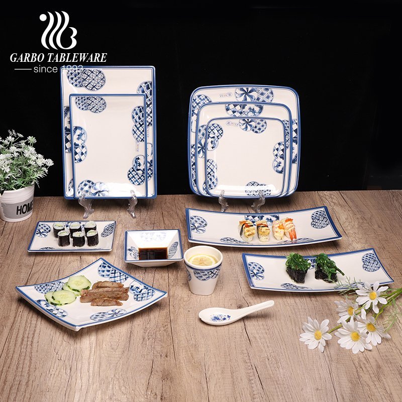 Food safe strong plastic dinnerware melamine plates set multifuctional for home daily or gifts