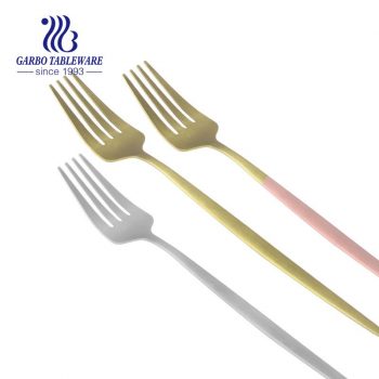 Luxury Silverware Portuguese Tableware 410 Stainless Steel Dinner Fork With Sanding Processing Western Metal Fork