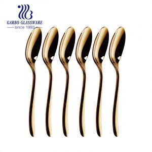 Wholesale 6pcs PVD Gold Plated Flatware Stainless Steel Dinner Spoon Cutlery Flatware Tableware Set